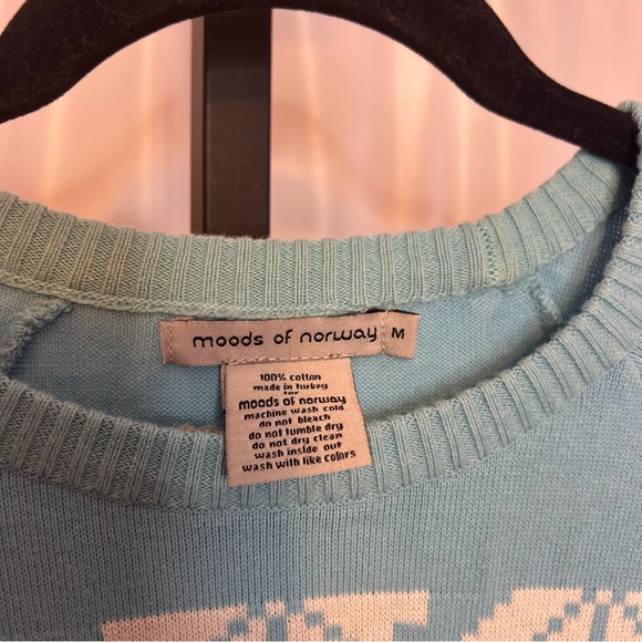 Moods of Norway Blue and White Snowflake Sweater Dress, size Medium - Picture 2 of 7